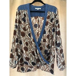 Daniel Rainn SZ L faux wrap blouse